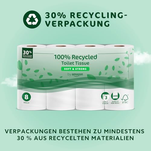 Toilettenpapier 3-lagig von Amazon, 48 Rollen, FSC-zertifiziert