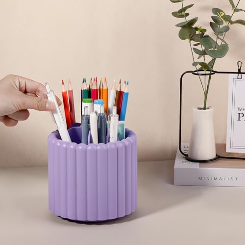 Image of 360 Rotating Pen Holder for Desk Removable Pencil Organizer, Purple