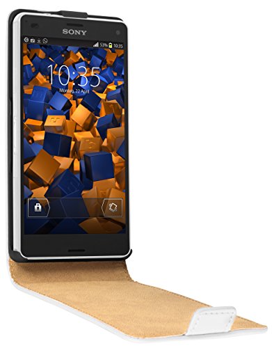 mumbi Premium Flip Case Leather for Sony Xperia Z3 Compact White - Image 2