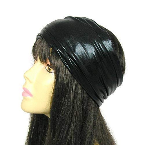 Black Faux Leather Head Wrap Faux Leather Headband Unisex Vegan Leather Head Wrap Earwarmer