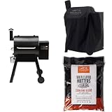 Traeger Grills Pro 575 Wood Pellet Grill and Smoker, Black with Full-Length Cover and Signature Blend Pellets 18 lb Bag