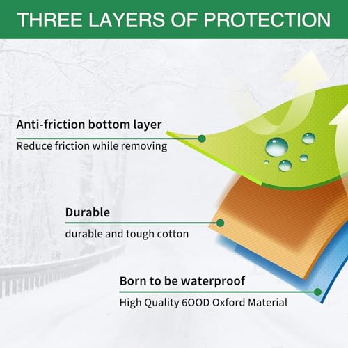 Image of 2 PCS Car Snow Cover, Oxford Rearview Cover, 12.99 inch x 10.62 inch Side View Mirror Cover, Elastic Cord Waterproof Cover, Automotive Protective Guard, Universal for Most Cars, Trucks (Black)