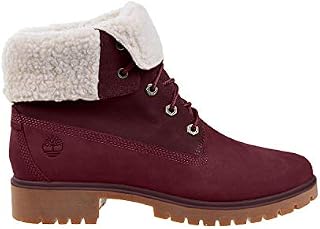 Timberland Womens Jayne Waterproof Fleece Fold-Down Burgundy Nubuck Boot - 9 M