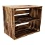 Caisses à Fruits En Bois Avec Planche Centrale - Étagère Rustique 50x40x30 Cm - Décoration Naturelle