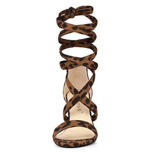 Allegra K Women's Lace Up Block Heels Sandals2