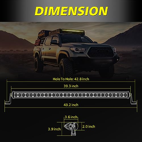 Image of 40 Inch Amber Single Row LED Light Bar w /Wiring Kit & Cover