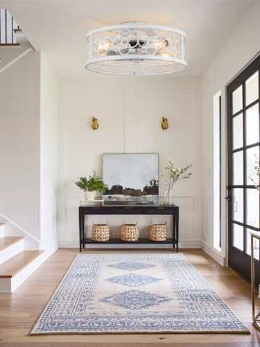Image of Caged Ceiling Fan with Lights and Remote