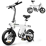 AYOLNY Mini Foldable Electric Bike for Adults, 500W Peak Folding Ebike, 36V 7.8Ah Battery 30-40 Miles, 14