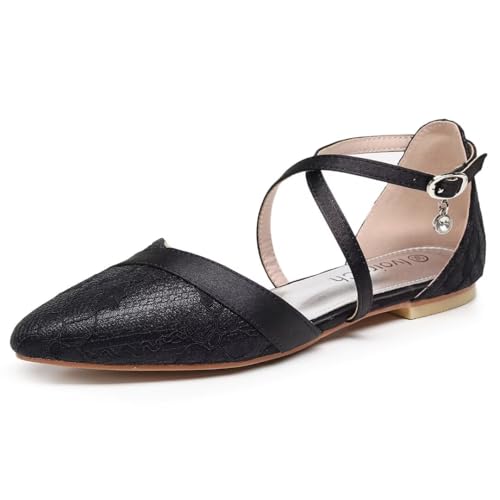 Wedding Flats,Black Flats for Women,Women's Flats Shoes, Mary Jane Shoes Women, Ballet Flats,Pointed Toe Flats Shoes Women Dressy Comfortable, Bridal Flats for Wedding