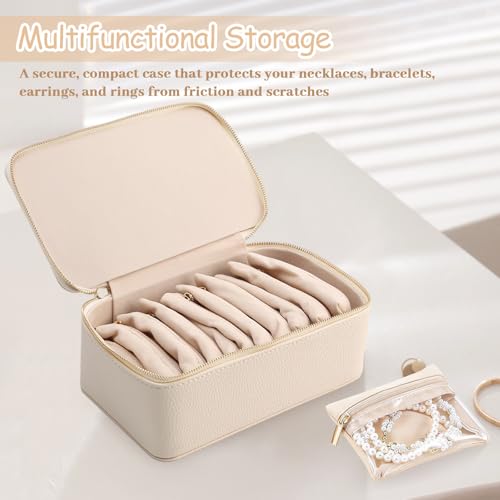 Petyoung PU Leather Travel Jewelry Case with 12 Velvet Jewelry Bag — view 4
