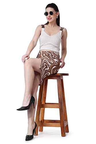 Image of POPWINGS Casual Printed Pencil Slit Skirt for Women || Summer Skirt for Women || Concert Slit Short Skit for Women