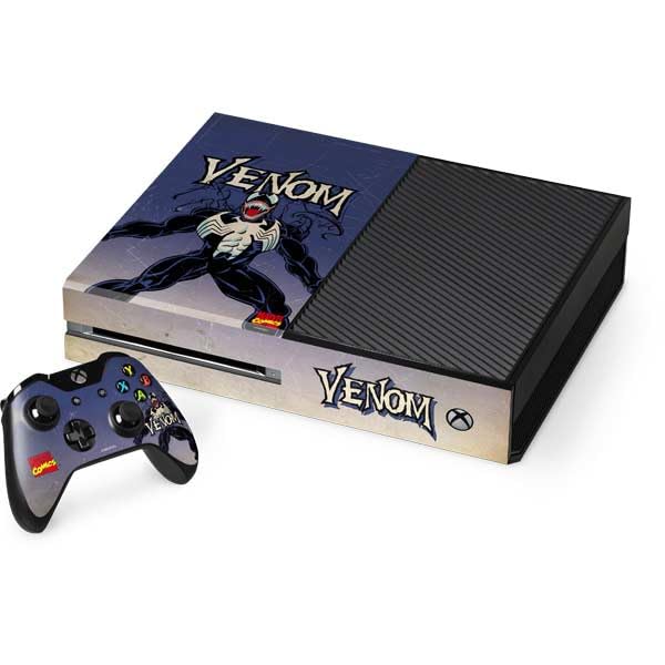 Skinit Decal Gaming Skin Compatible with Xbox One Console and Controller Bundle - Officially Licensed Marvel Venom Symbiote Design
