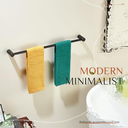 Image of KOKOSIRI Bathroom Towel Rack Wall Mounted 24'' Bath Towel Bar Holder for Bathroom Hardware Accessories Oil Rubbed Bronze Stainless Steel, B4007ORB-L24