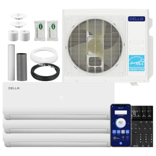 Image of DELLA 35K BTU Dual Zone Mini Split AC (12K+18K), 19 SEER2, Up to 1550 Sq Ft