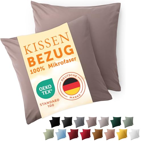 Blumtal Kissenbezug 50 x 50, 2 Stück - Oeko-TEX zert. Kissenbezüge 100%...