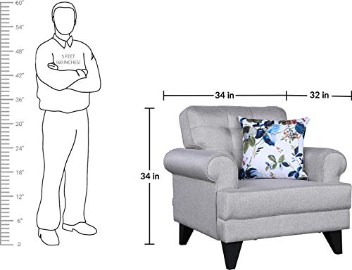 Image of Hometown Paddington Plus Fabric Single Seater Sofa in Beige Color, Large