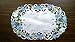 Doily Boutique Place Mats Set of 2 with a Blue Rose on Ivory Material Size 11 x 17 inches