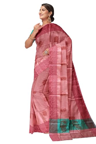Image of Shree Ganesham Saree Women's Munga Tussar Silk Saree With Blouse and Tassels