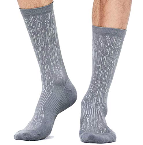 Lululemon Men's Train to Conquer Sock (Asphalt Grey/White, M/L)