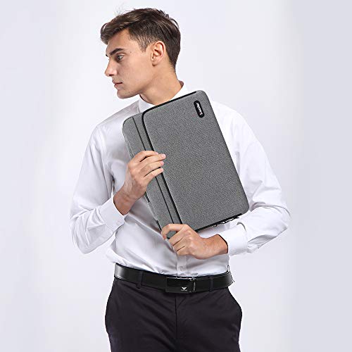 Image of iCozzier 15-15.6 Inch Large Capacity Side Pocket Laptop Sleeve Case Protective Storage Bag for 15 inch MacBook Air /MacBook Pro /Notebook-Grey
