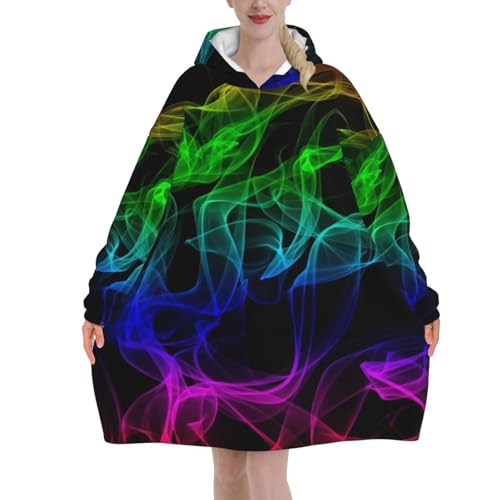 Couverture à capuche surdimensionnée pull-over flanelle femme
