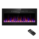 36 Inch Electric Fireplace Recessed and Wall Mounted, Fireplace Heater and Linear Fireplace, Ultra-T