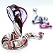 Sansukjai 2 Red White Snake/Cobra Miniature Figurines Animals Hand Blown Glass Art Collectible Gift Decorate