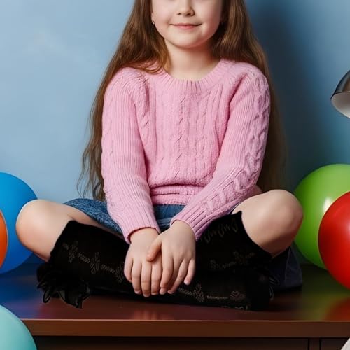 Kids Knee High Socks for Girls, Cotton Toddler Socks with Bows for School Dress Looks4