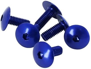 cyclingcolors 6 Tornillos de Cabeza abombada para carenado de carrocería de Motocicleta, Scooter y ciclomotor, 6 x 15 mm, Color Azul