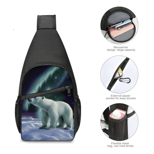 Bolso bandolera pequeño para mujer y hombre Polar Bears miniatura 4