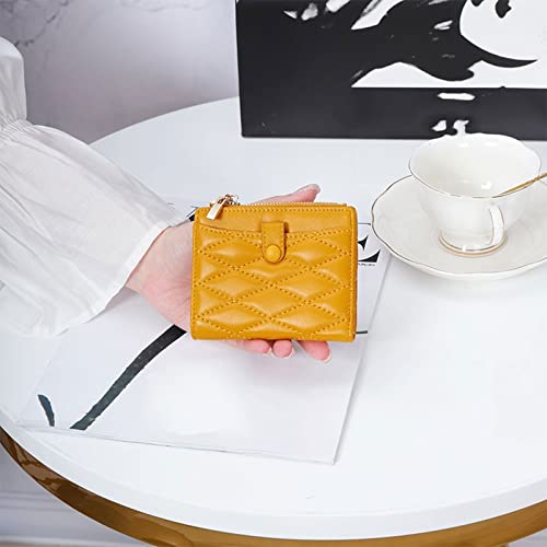 Image of Ladies Wallet Women Zipper Purse Sheepskin Card Wallet For Female Short Style Woman Leather Mini Wallets (Color : Hortel�)