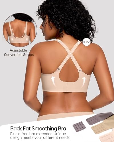 Image of Vertvie Jelly Bras for Women No Underwire Wireless Push Up Bra Full Coverage Bralettes Seamless Comfort Everyday Sports Bra
