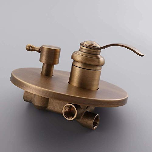 Ensemble de douche laiton antique avec pommeau rétro 20 cm - 8