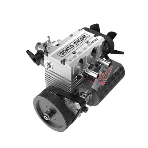 ModelForgeX TOYAN FS-L200AC 7cc Inline 4 Stroke 2 Cylinder Engine Kit, Nitro Internal Combustion DIY Model (Red with Starter Kit A)