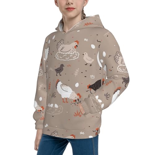 Chicken Kid Hoodies Boys Sweatshirts Girls Pullover with Pocket2