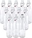 Estilo Swing Top Easy Cap Clear Glass Beer Bottles, Round, 16 oz, Set of 12