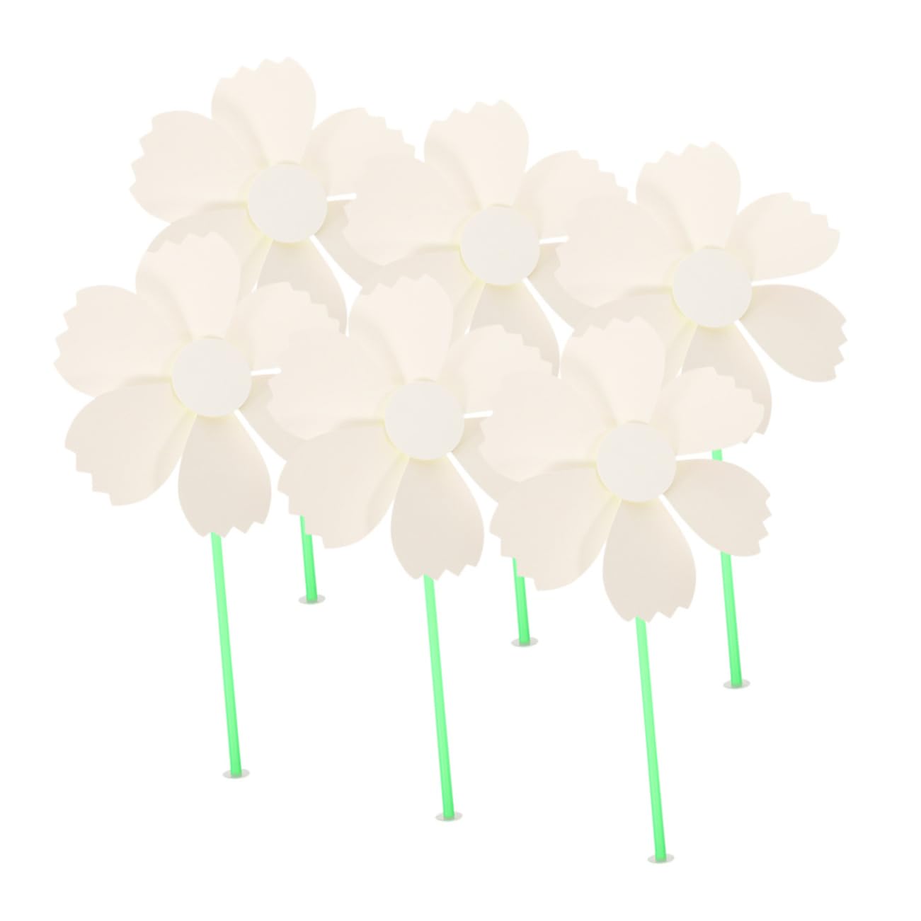 Sosoport 6Pcs Blank DIY Paper Pinwheels for Unfinished Graffiti Craft for Creative Drawing Arts Crafts Outdoor Fun and Imagination Development