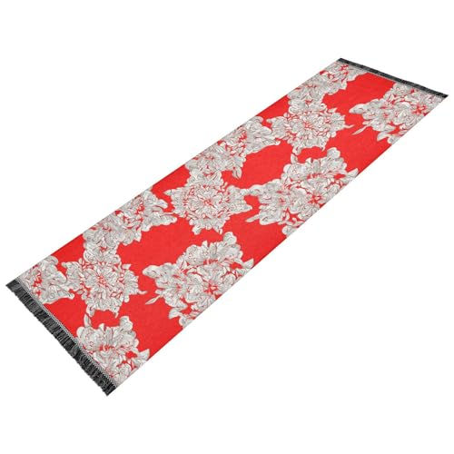 Butterflies Colorful White Runner Rug for Hallways Kitchen Rugs Washable Rug for Entryway Bathroom Bedroom 72 * 23.5 in