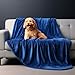 Bedding Aid Waterproof Throw Blanket – Leakproof, Spill-Proof Flannel Blanket for Bed, Couch, Kids & Pets Protection, Reversible Water-Proof Design (Navy Blue & Abyss Green, 40x60)