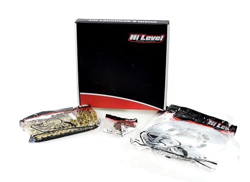 Hi Level Motorrad-Ketten- und Ritzel-Set, kompatibel mit/Ersatz für Yamaha YZF-R125 19-22 52/14 + 428H-130L Gold