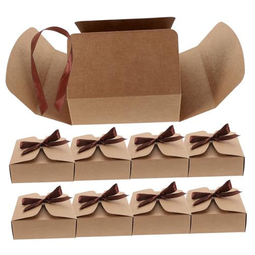 20 Piezas Caja de Kraft Unidades para Dulces y Pasteles Embalaje Portátil Retro para Bodas y Cumpleaños
