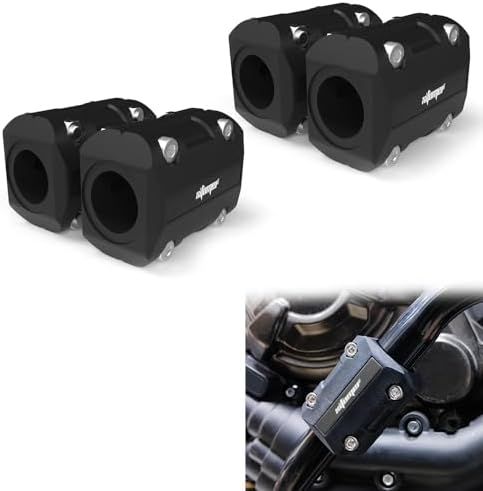 Xitomer 2 Pair 22mm/25mm/28mm Motorcycle Engine Guard Bumper Crash Bar Protectors, Motorcycle Crash Bar Protectors Frame Sliders (Black)
