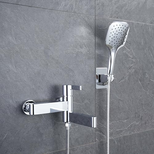 Mitigeur de douche mural avec douchette 3 modes et bec pivotant