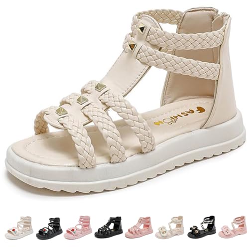 Girls Sandals Wedge Flatform Open Toe Gladiator Strappy Flat Sandals Platform Low Heels Sandals Summer Shoes with Zipper for Toddler/Little Kid/Big Kid