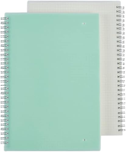 Paquete de 2 cuadernos de gráficos en espiral A4 con papel grueso de 4.23 ozm, cuaderno de espiral con tapa dura de plástico y cierre de banda