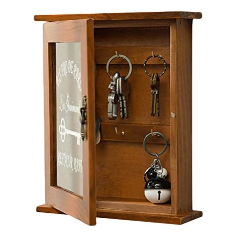 CJMING Caja De Llaves De Madera con Gancho para Llaves De Pared Cover