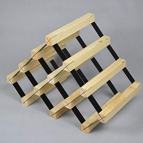 Soporte para botellas de vino de madera maciza miniatura 4