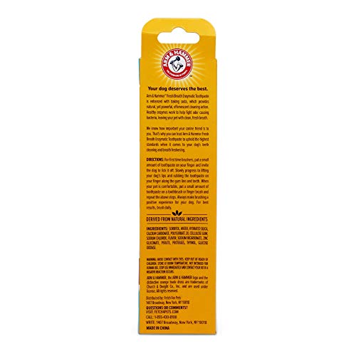 Image of Arm & Hammer for Pets Fresh Breath Enzymatic Dog Toothpaste, Chicken Flavor, Safe for Puppies and Adult Dogs, Daily Baking Soda Dental Gel to Eliminate Bad Breath, 2.5 Oz