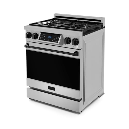 Image of Gordon Ramsay by THOR Kitchen 30 Inch Professional Gas Range with Tilt Panel Touch Control in Stainless Steel /Black