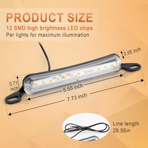 Image of LivTee License Plate Light, Extremely Bright LED License Plate Lights Assembly for Trailer UTV ATV Truck RV Boat, Amber